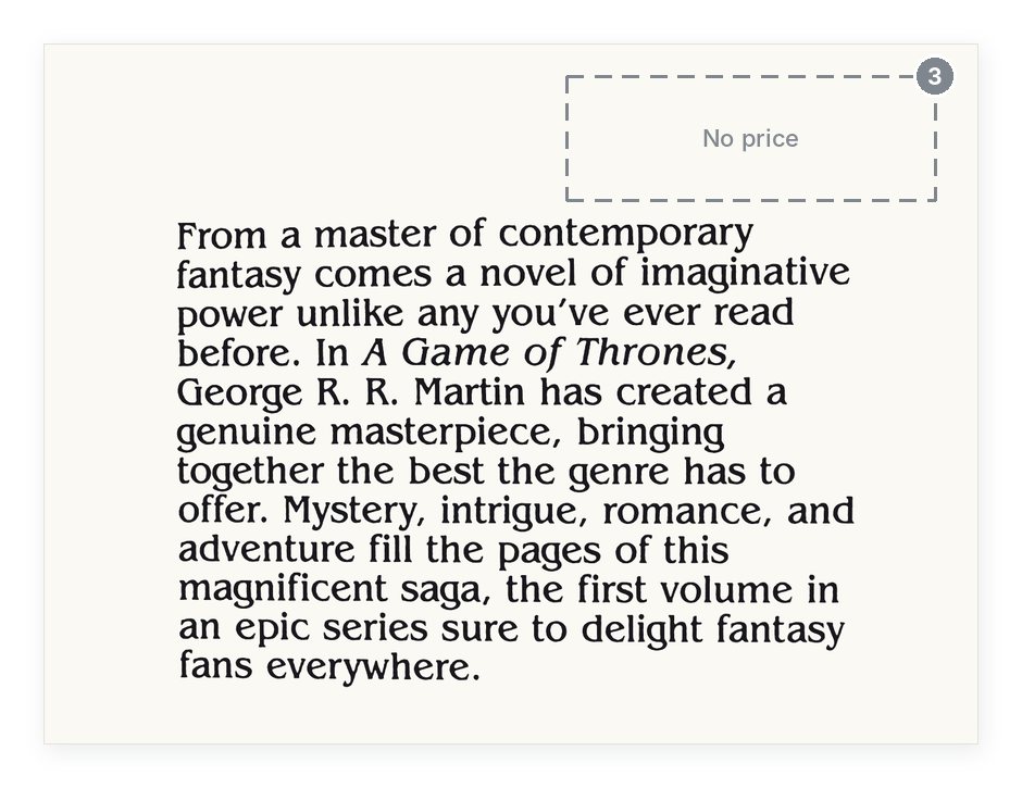 A Game of Thrones book club edition front flap with no price