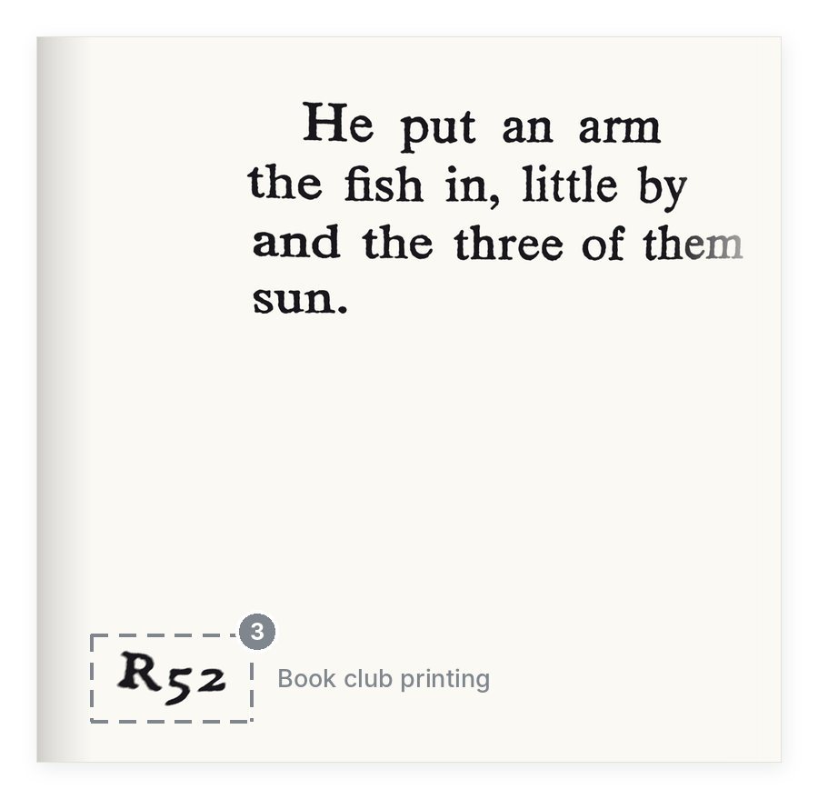 The Shining book club edition gutter code R52 at the foot of page 447