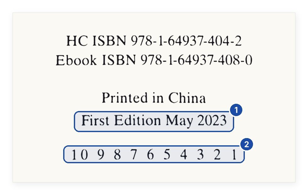 First printing number line 10 9 8 7 6 5 4 3 2 1 under First Edition May 2023, Fourth Wing