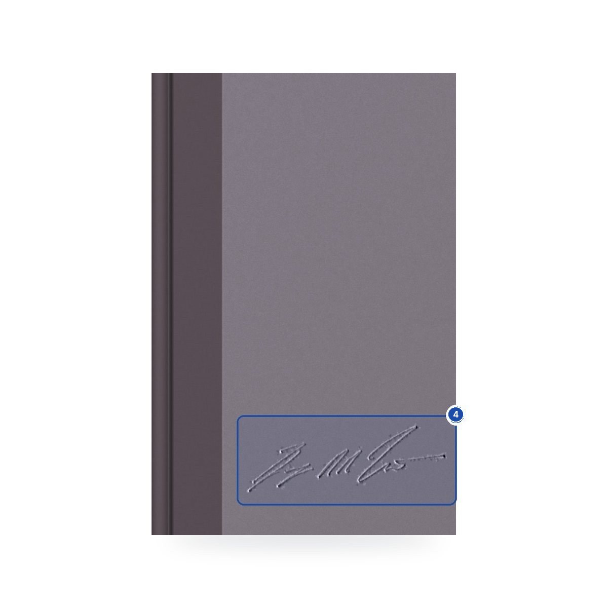 Facsimile signature: George R.R. Martin’s signature blind-stamped into the front board of A Game of Thrones, on every copy